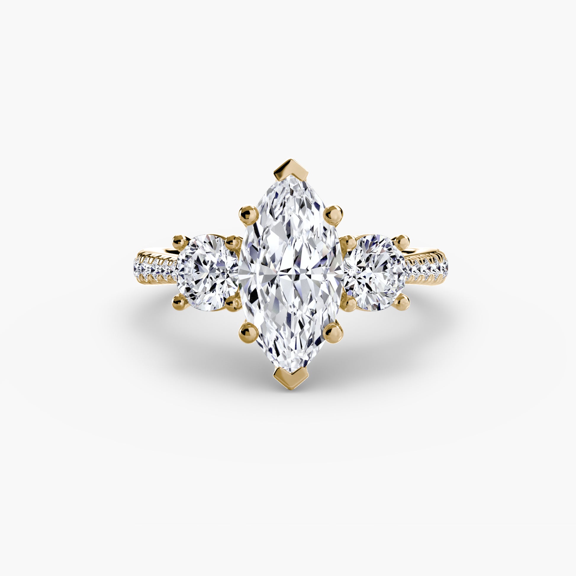 Three-Stone with Pavé Band Fantasilvia Jewelry