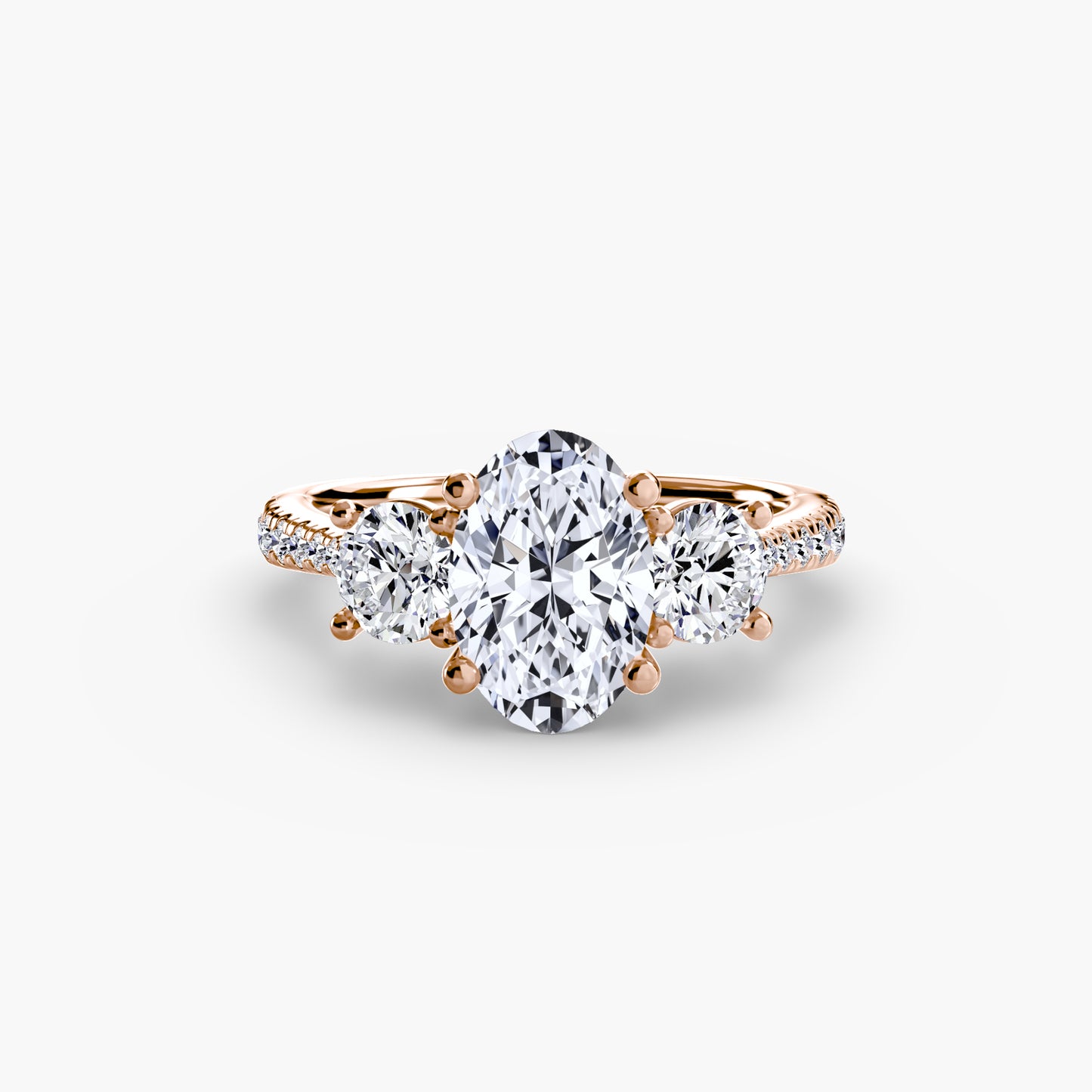 Three-Stone with Pavé Band Fantasilvia Jewelry