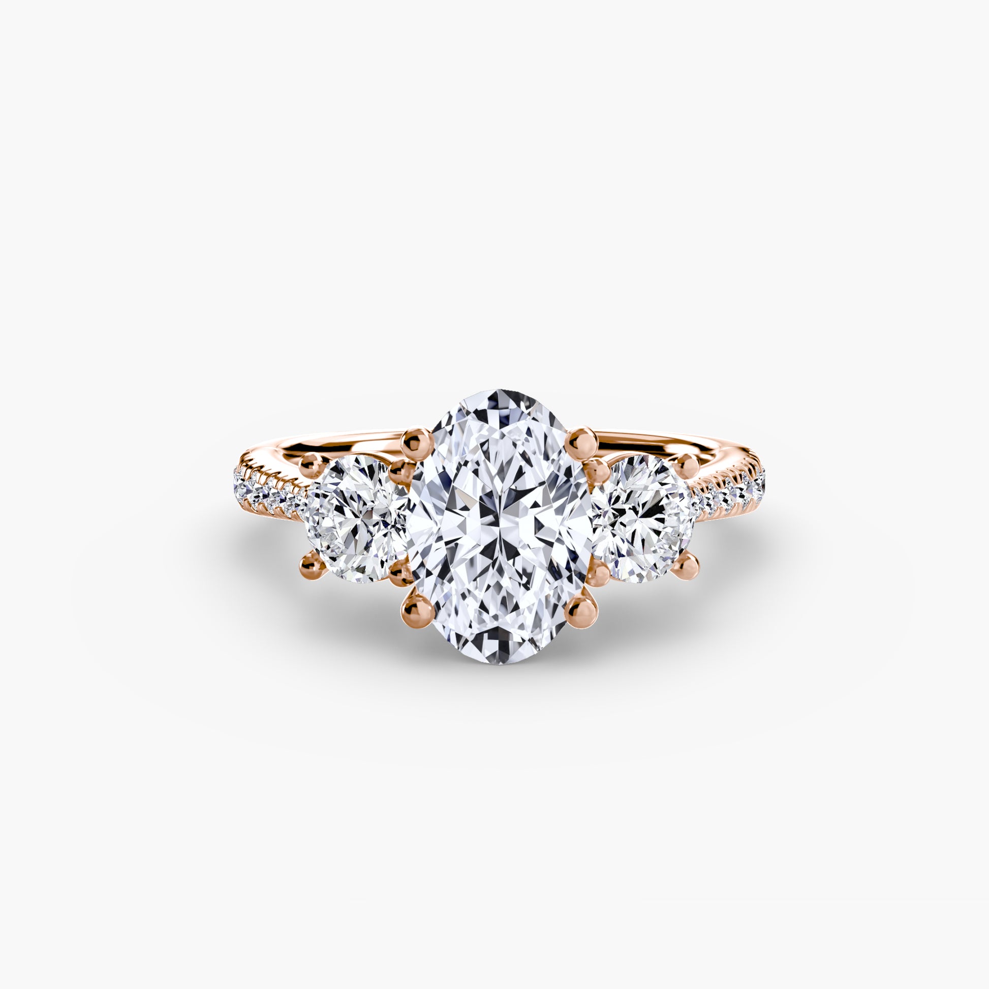 Three-Stone with Pavé Band Fantasilvia Jewelry