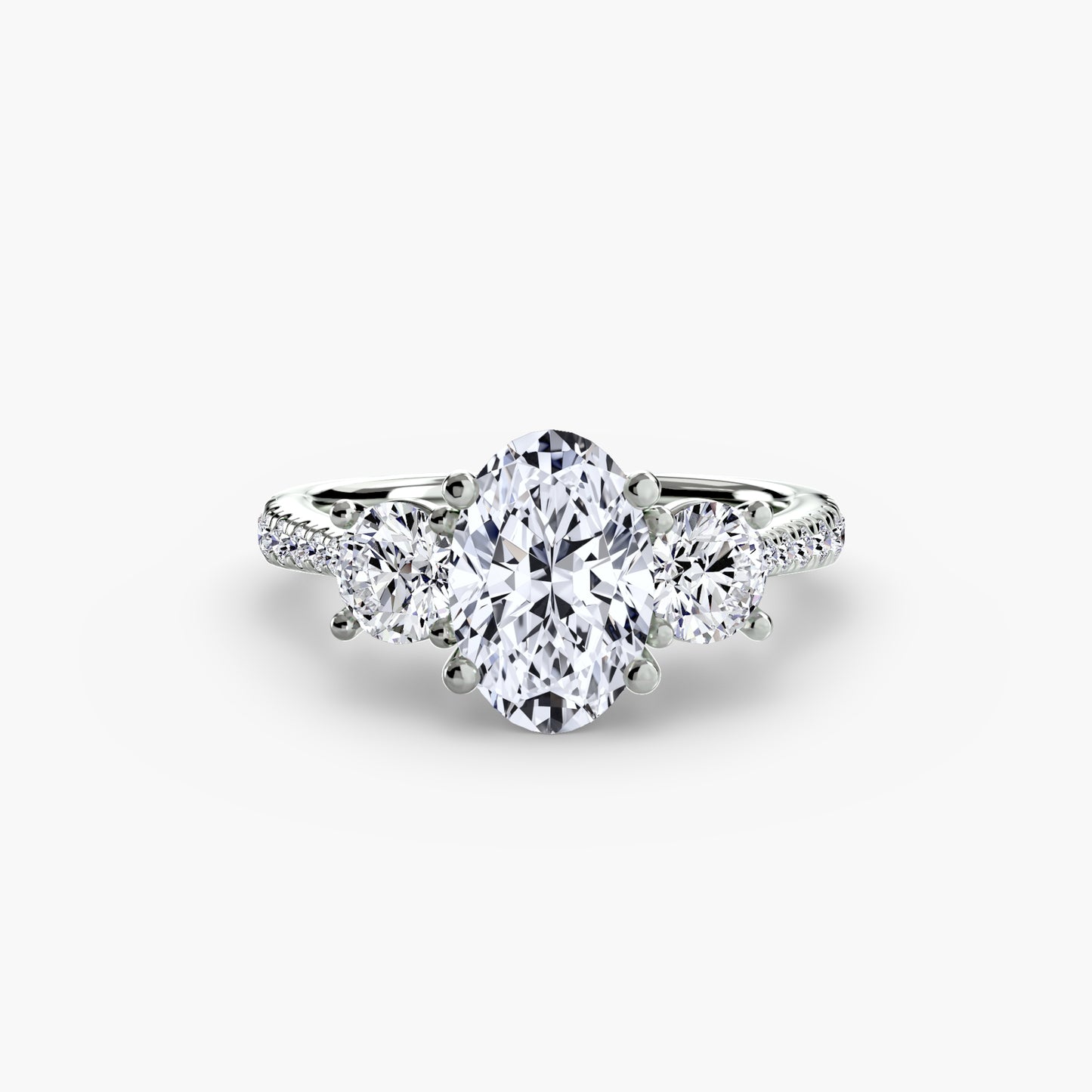 Three-Stone with Pavé Band Fantasilvia Jewelry