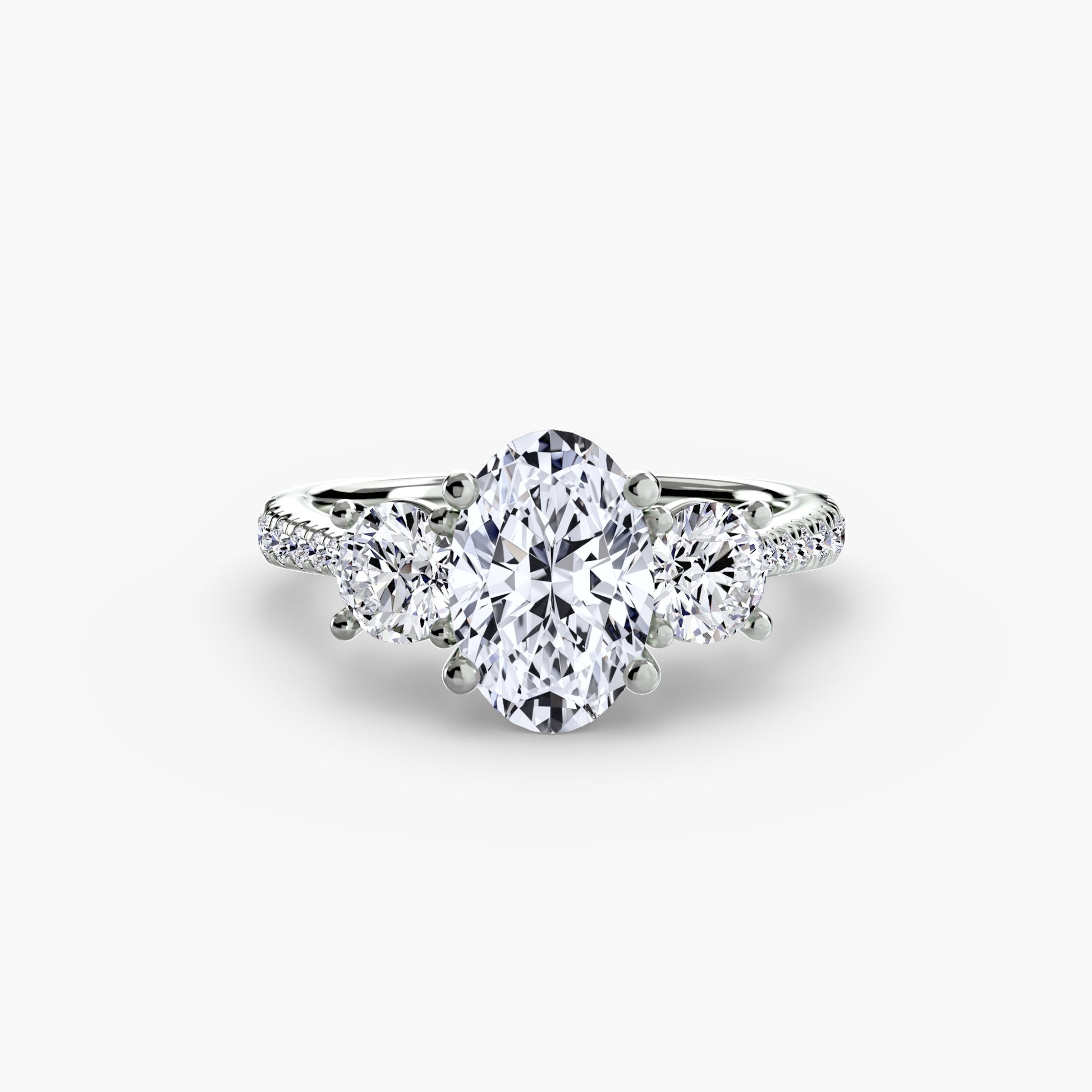 Three-Stone with Pavé Band Fantasilvia Jewelry