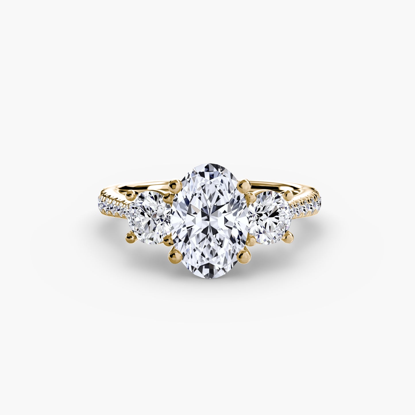 Three-Stone with Pavé Band Fantasilvia Jewelry