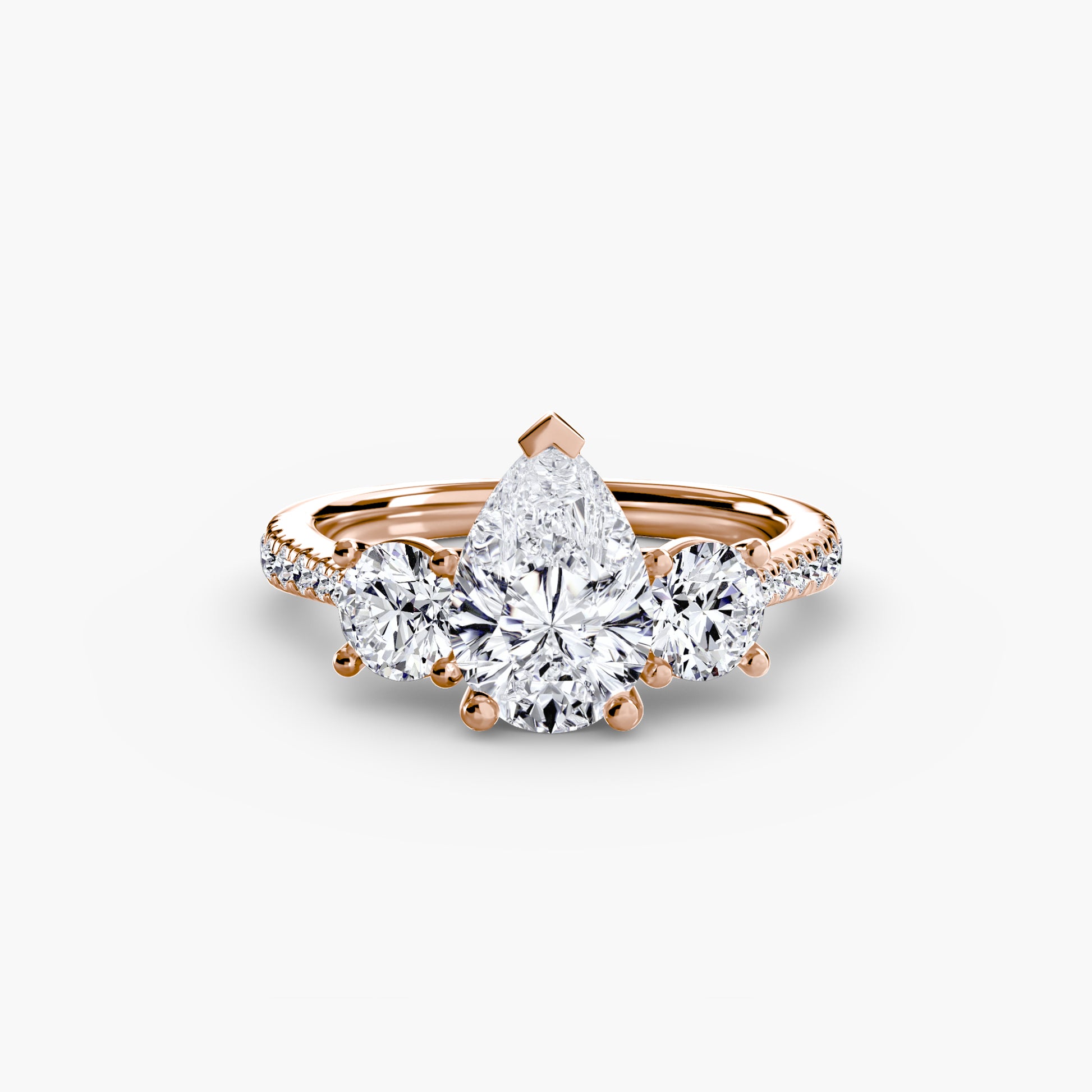 Three-Stone with Pavé Band Fantasilvia Jewelry