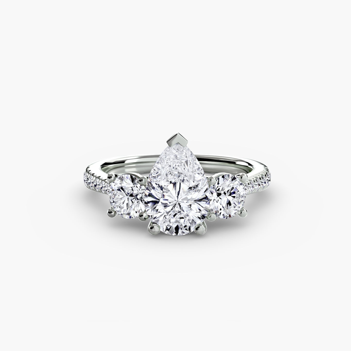 Three-Stone with Pavé Band Fantasilvia Jewelry