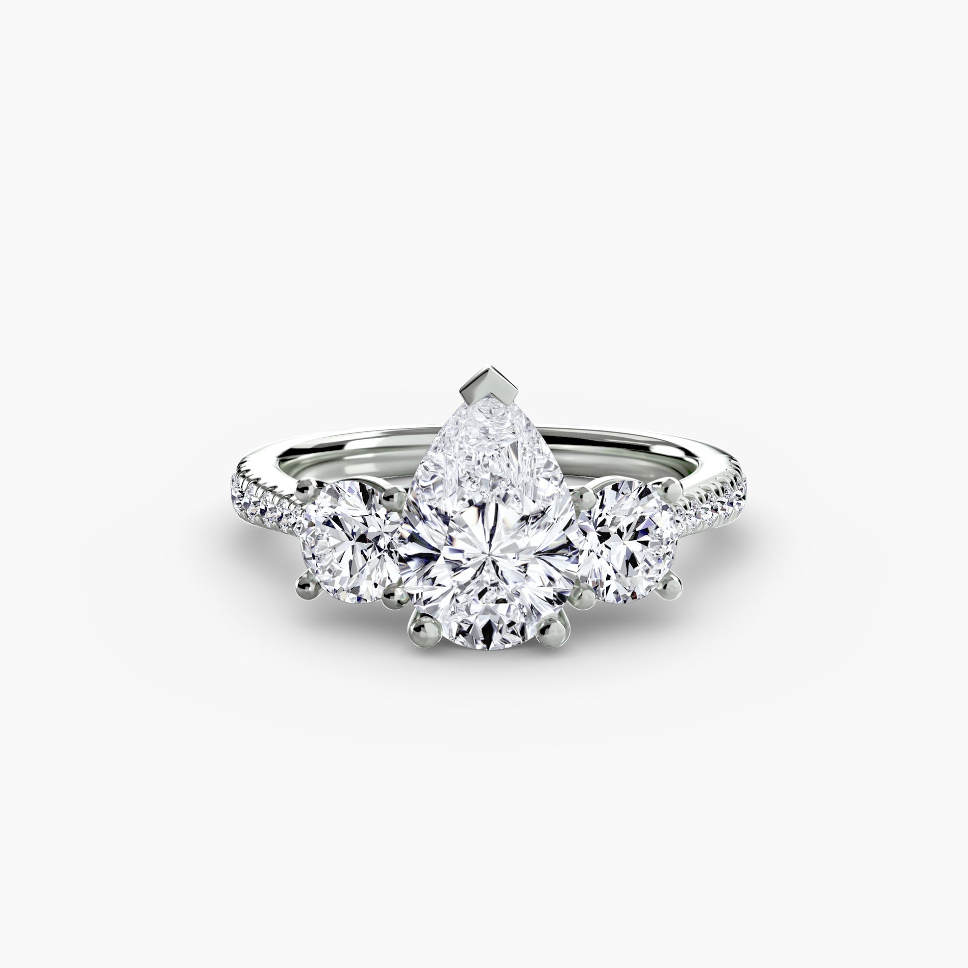 Three-Stone with Pavé Band Fantasilvia Jewelry