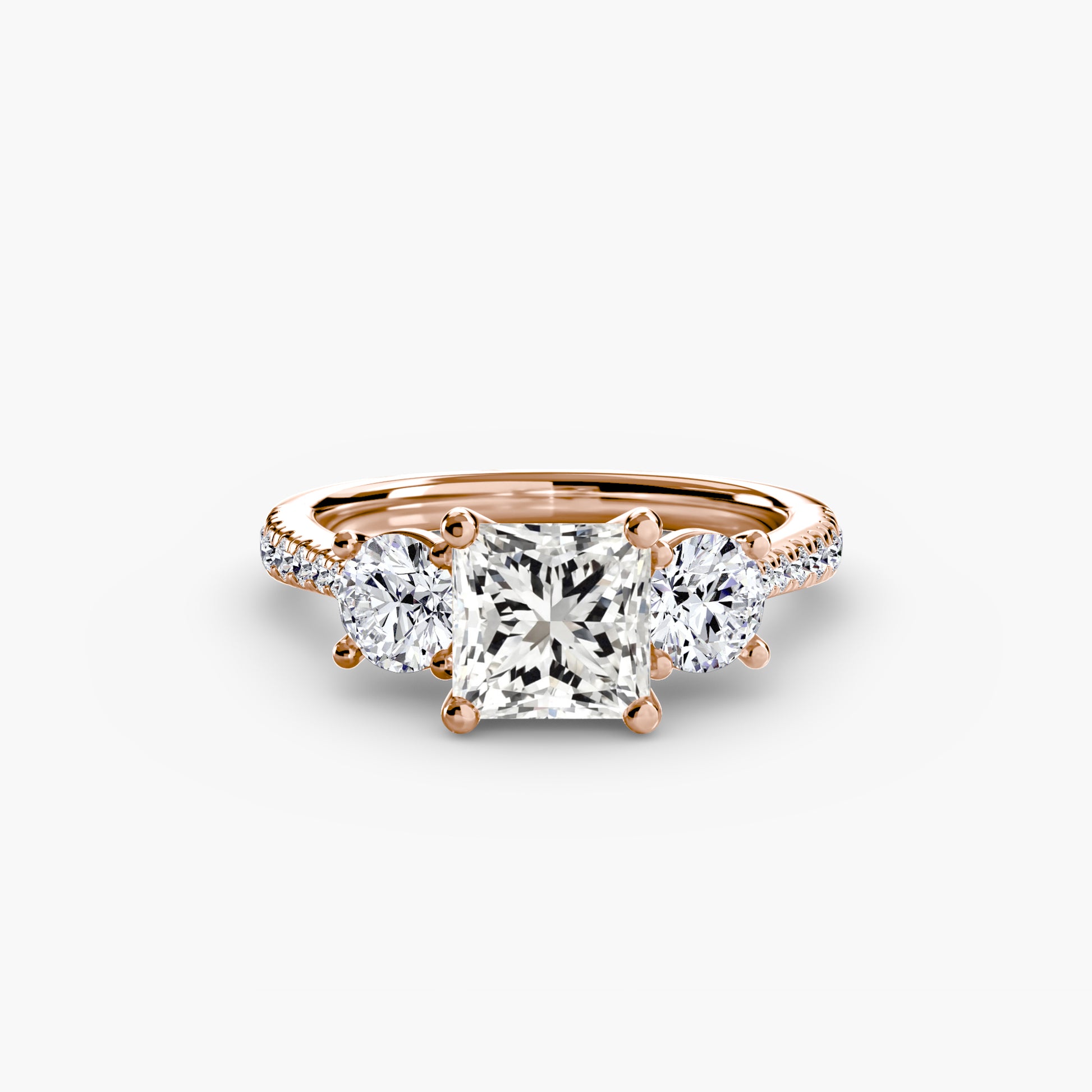 Three-Stone with Pavé Band Fantasilvia Jewelry