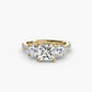 Three-Stone with Pavé Band Fantasilvia Jewelry