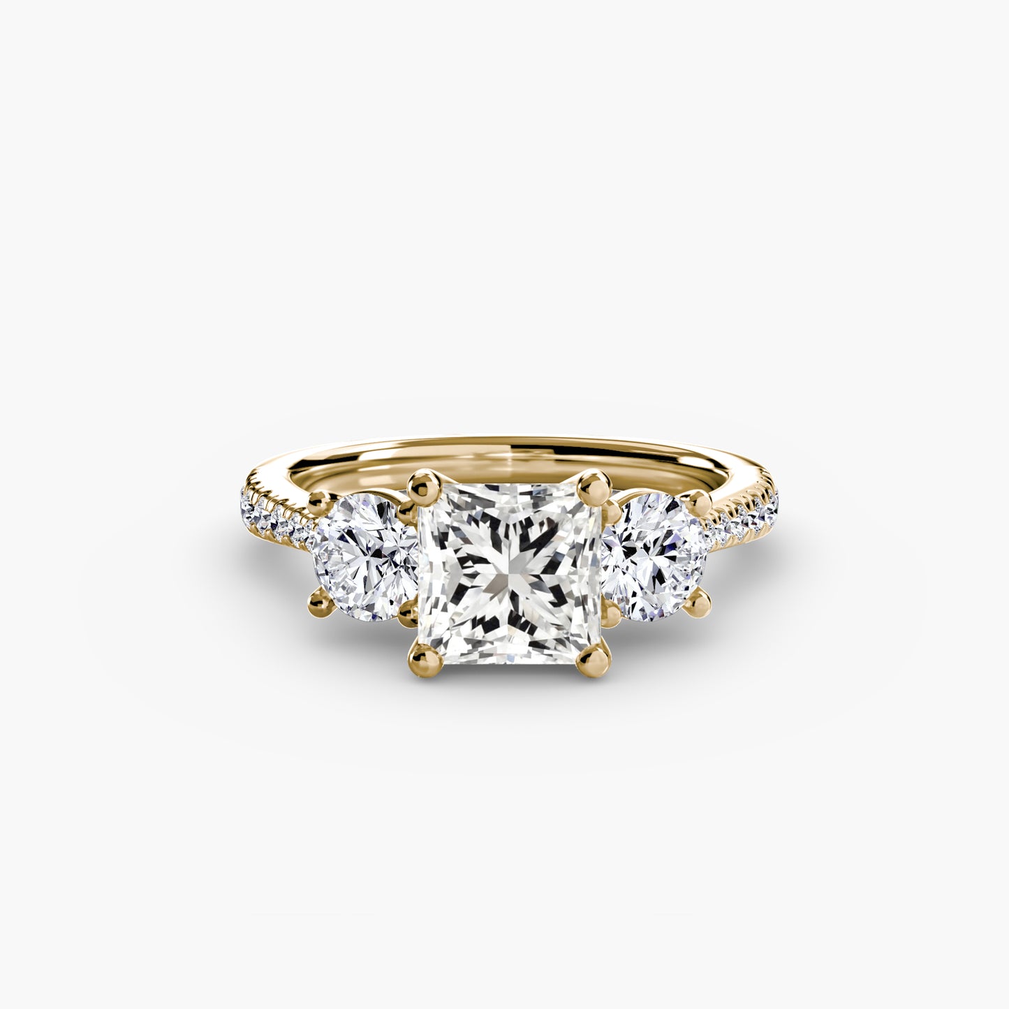 Three-Stone with Pavé Band Fantasilvia Jewelry