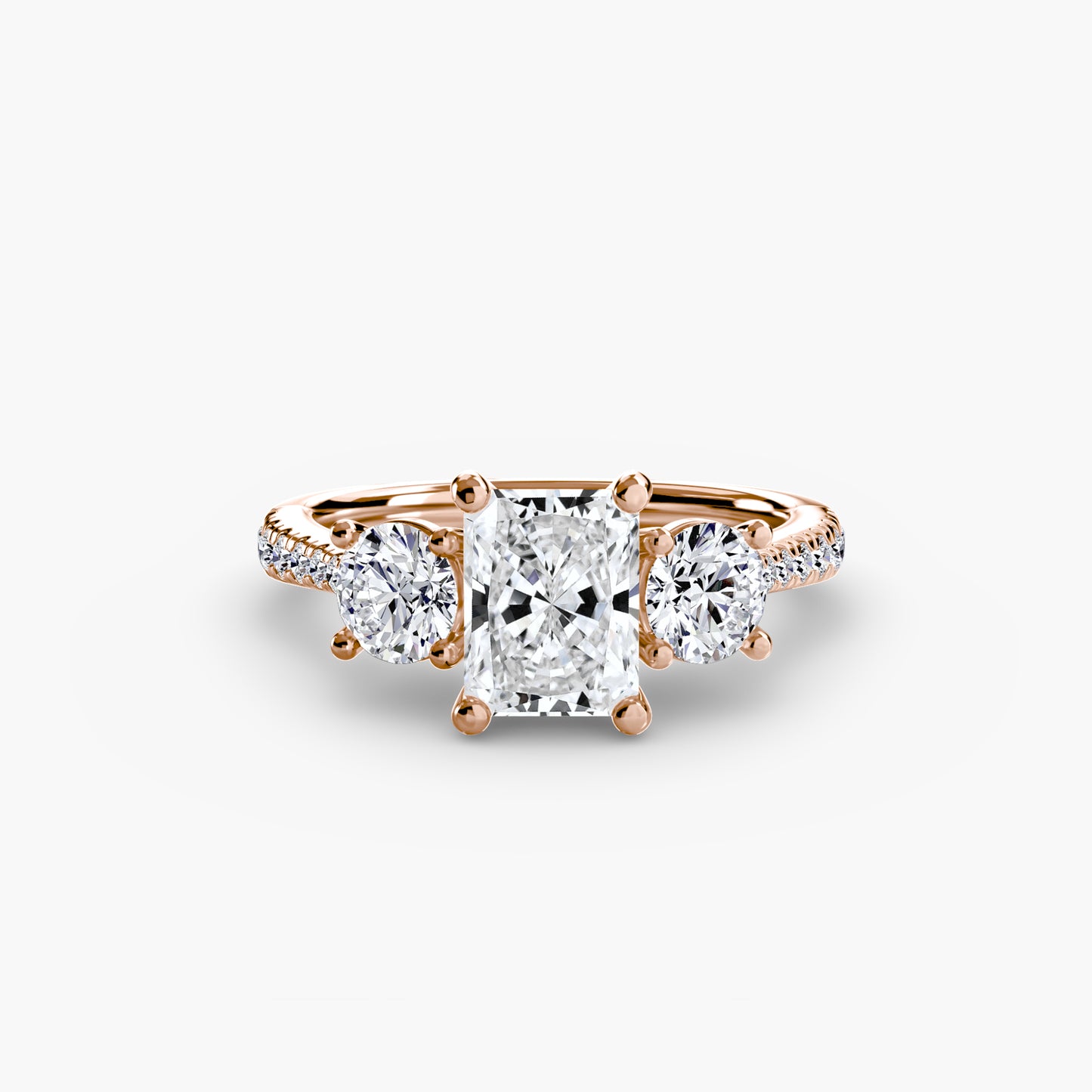 Three-Stone with Pavé Band Fantasilvia Jewelry