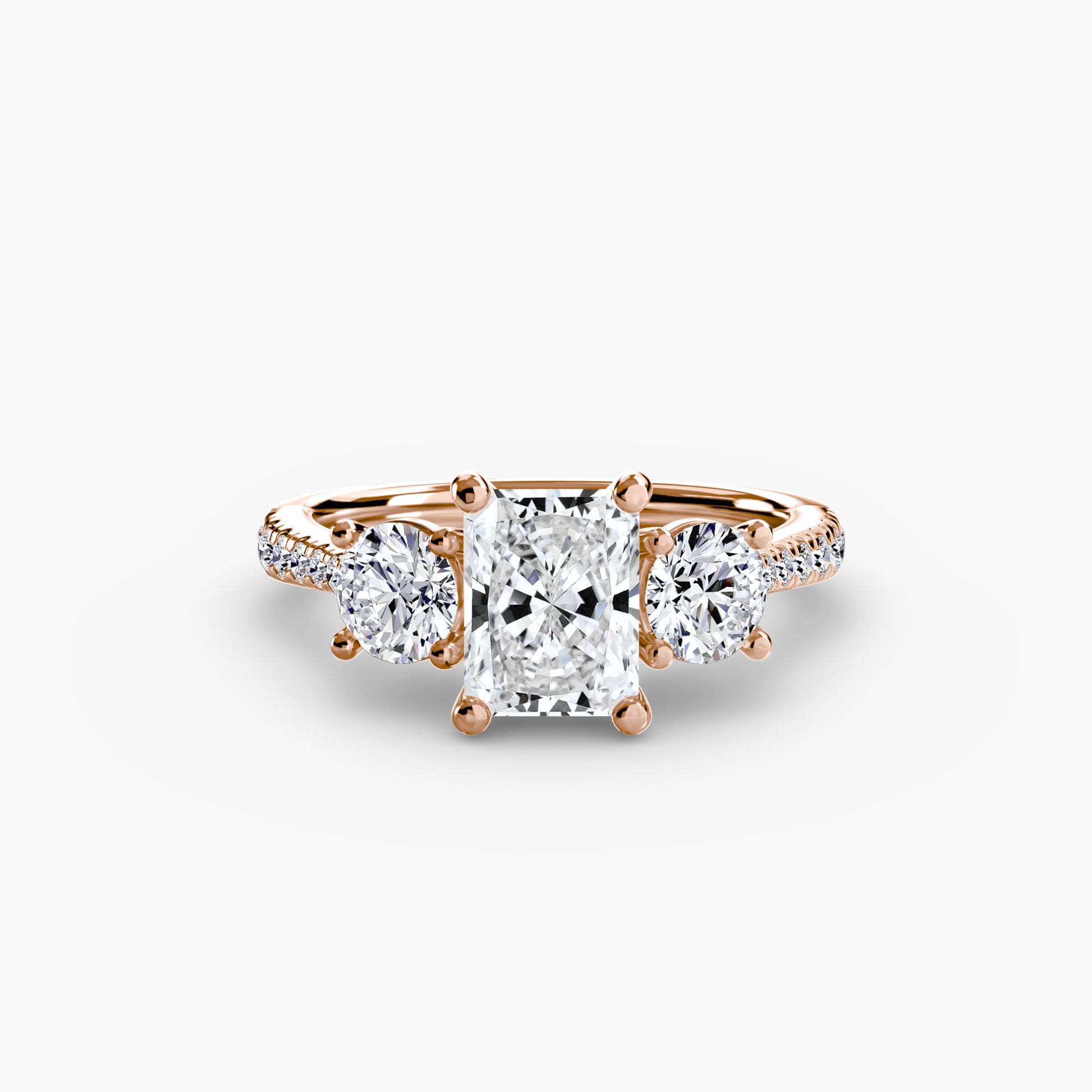 Three-Stone with Pavé Band Fantasilvia Jewelry