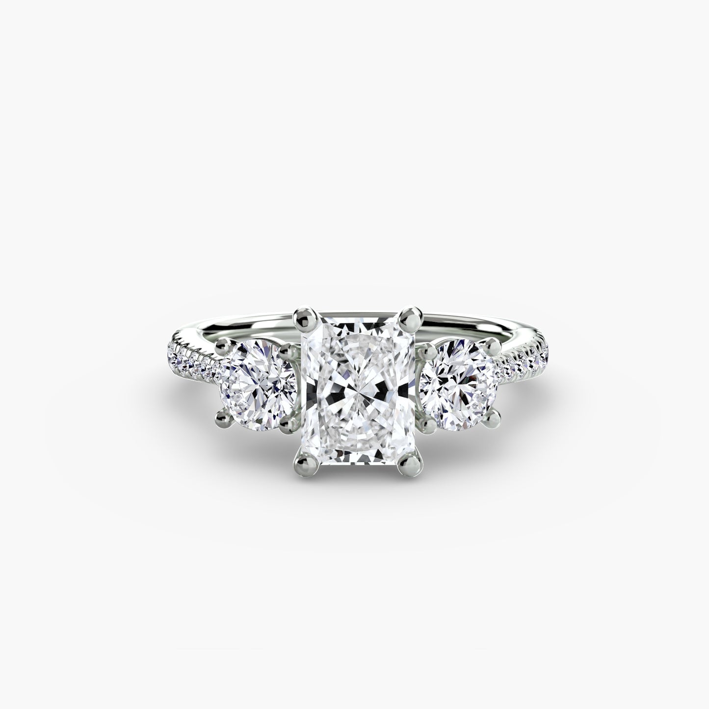 Three-Stone with Pavé Band Fantasilvia Jewelry