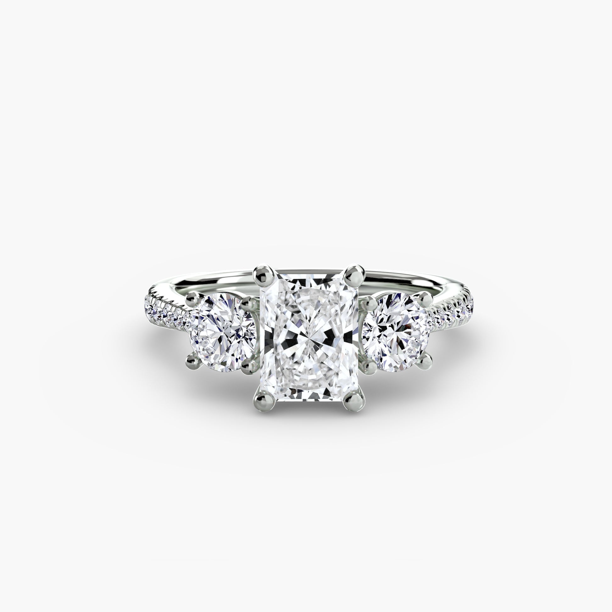 Three-Stone with Pavé Band Fantasilvia Jewelry