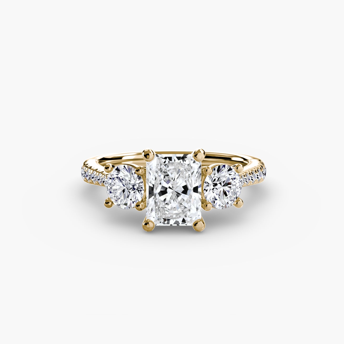 Three-Stone with Pavé Band Fantasilvia Jewelry