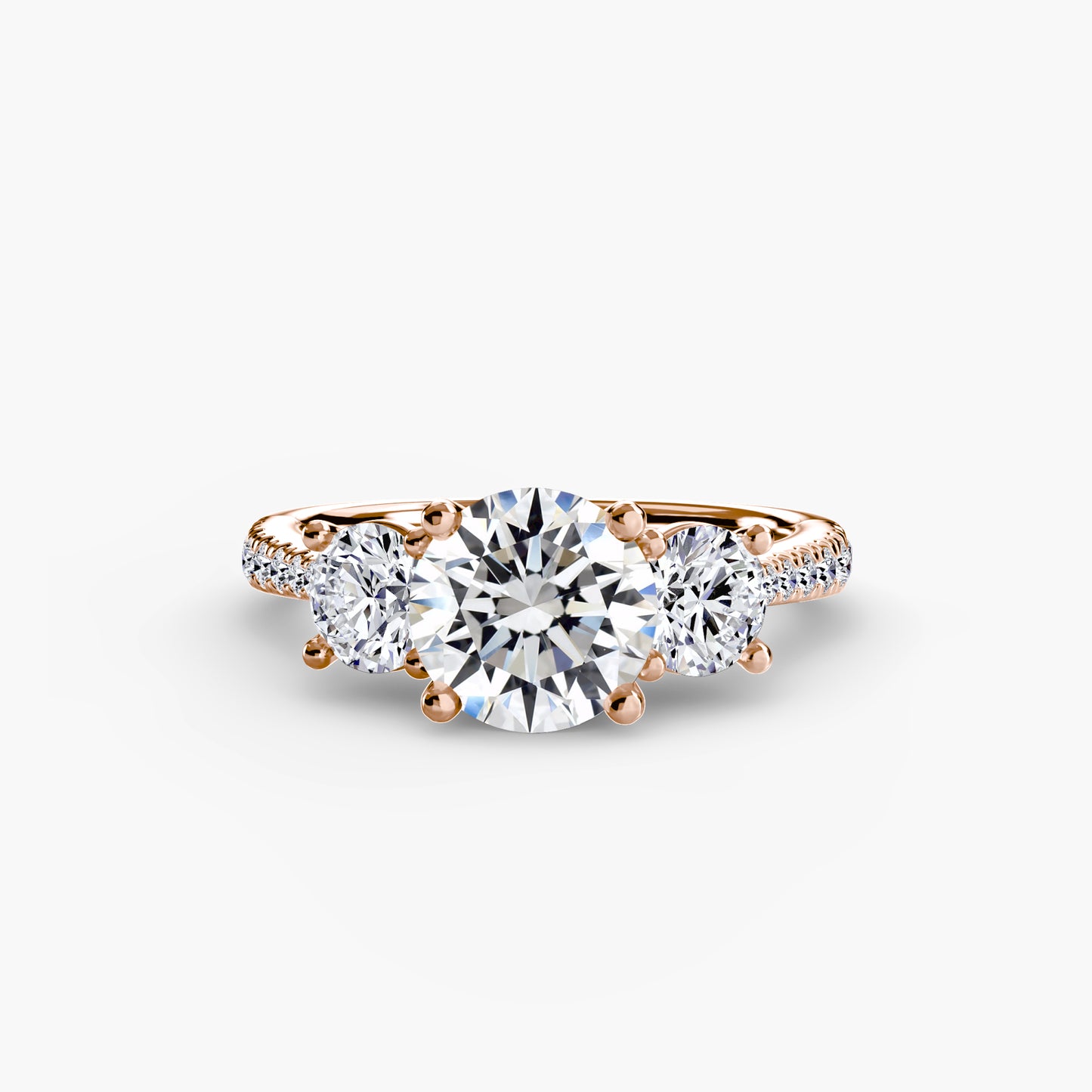 Three-Stone with Pavé Band Fantasilvia Jewelry