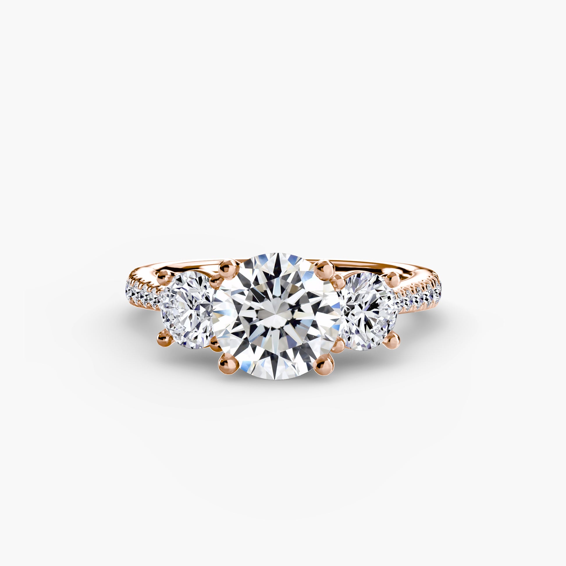 Three-Stone with Pavé Band Fantasilvia Jewelry