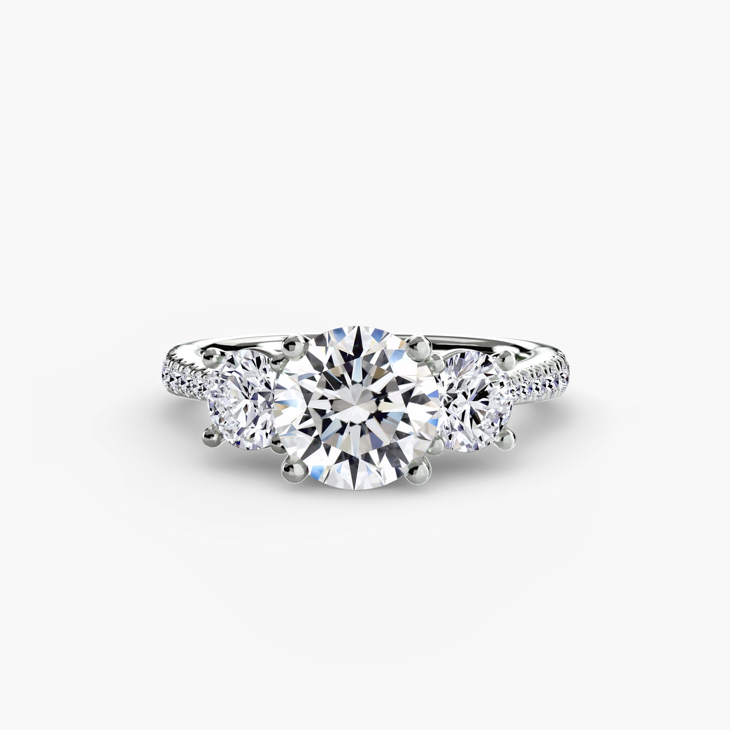 Three-Stone with Pavé Band Fantasilvia Jewelry