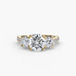 Three-Stone with Pavé Band Fantasilvia Jewelry
