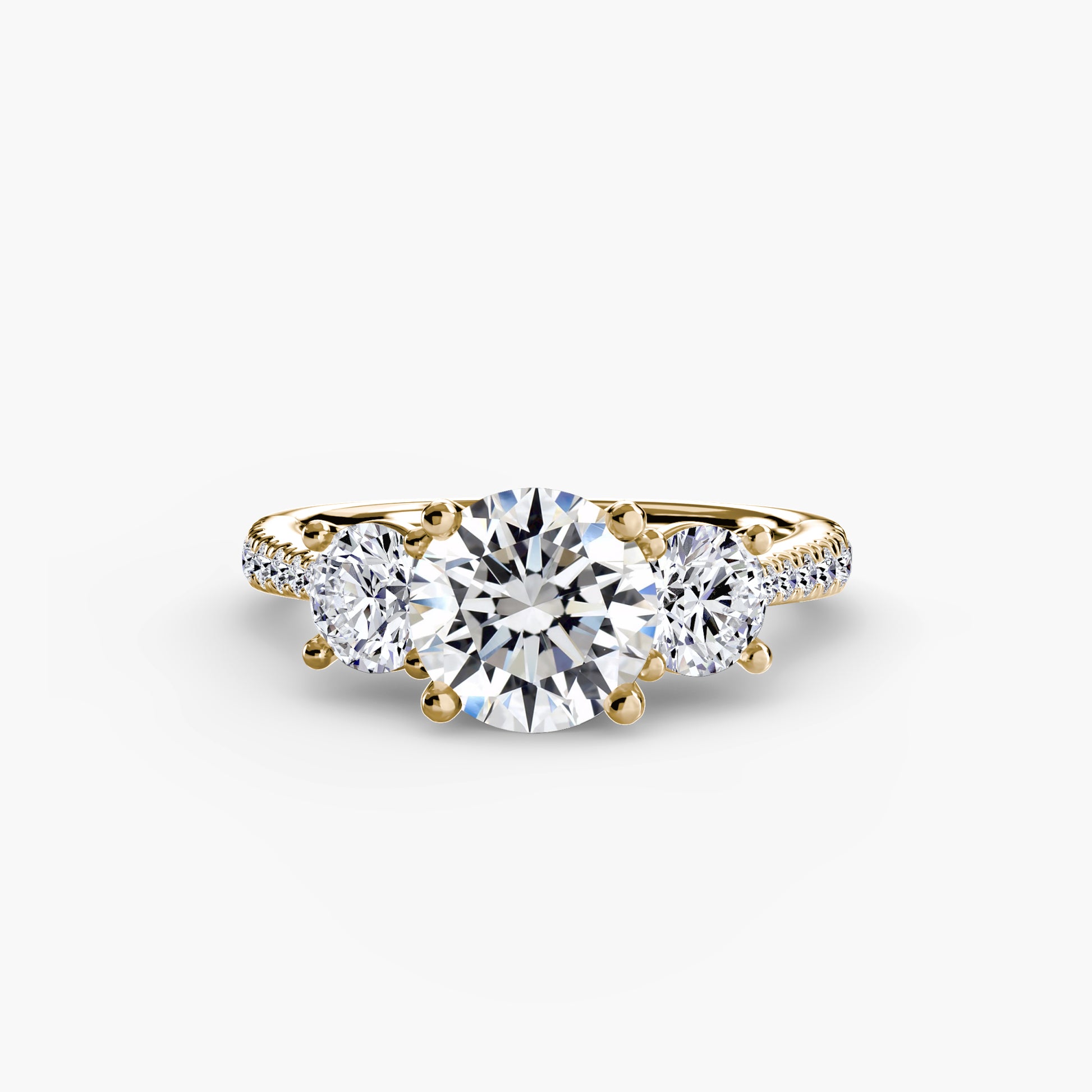 Three-Stone with Pavé Band Fantasilvia Jewelry