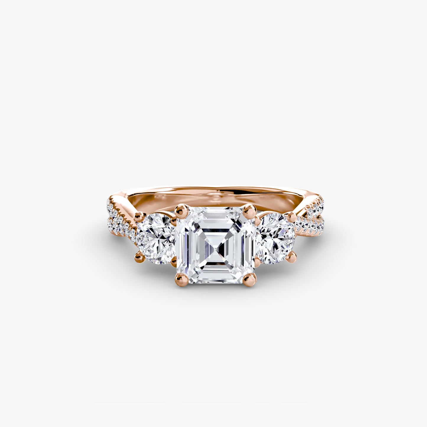 The Luxe Three-Stone Pavé