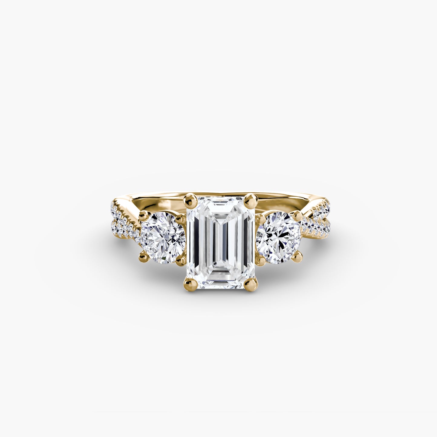 The Luxe Three-Stone Pavé