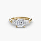 The Classic Three-Stone Ring (Baguette Side Stones) Fantasilvia Jewelry