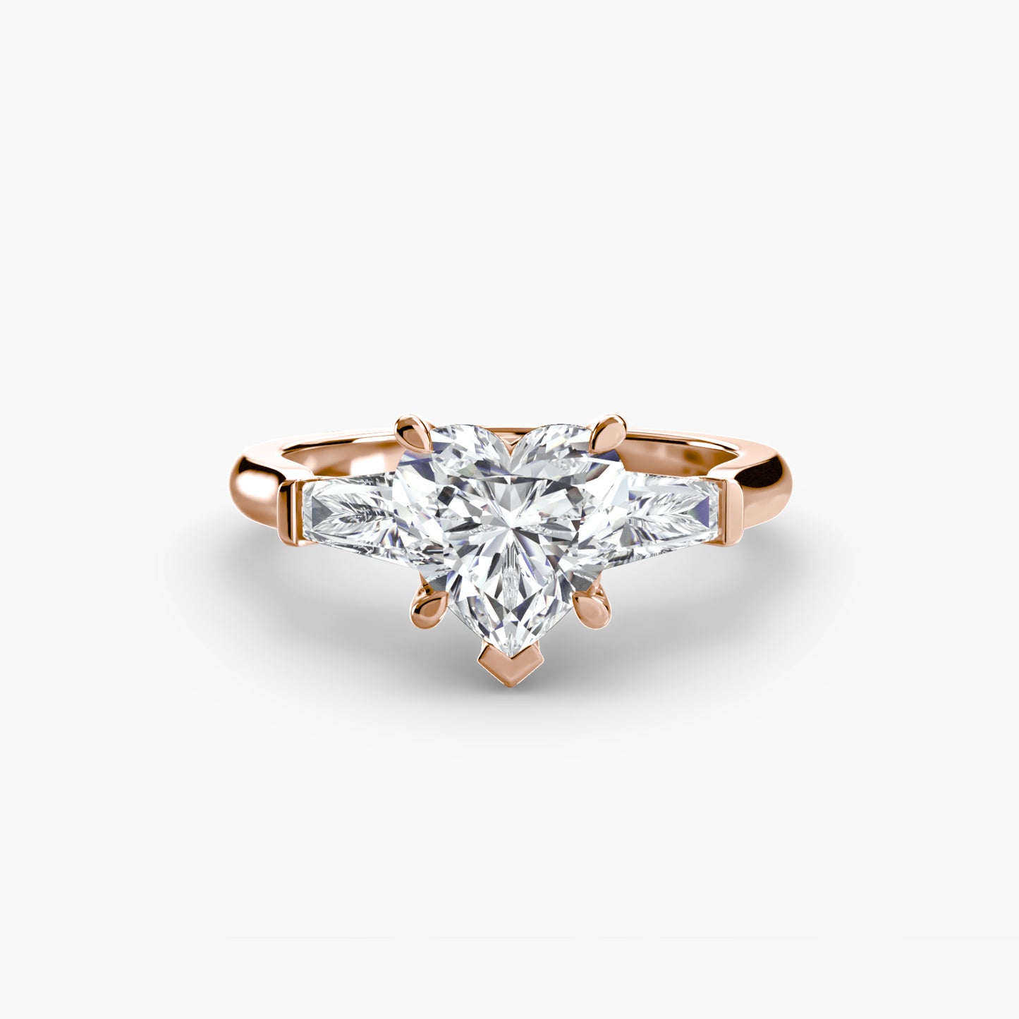 The Classic Three-Stone Ring (Baguette Side Stones) Fantasilvia Jewelry