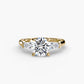 The Classic Three-Stone Ring (Baguette Side Stones) Fantasilvia Jewelry