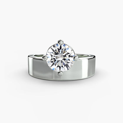 Wide Band Solitaire Fantasilvia Jewelry