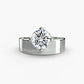 Wide Band Solitaire Fantasilvia Jewelry