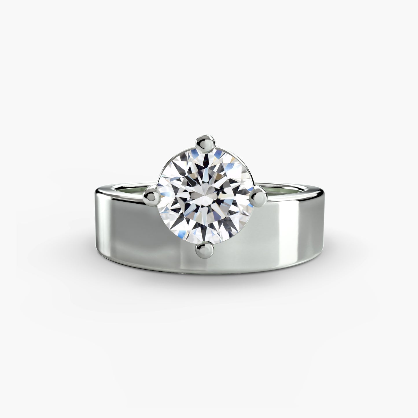 Wide Band Solitaire Fantasilvia Jewelry