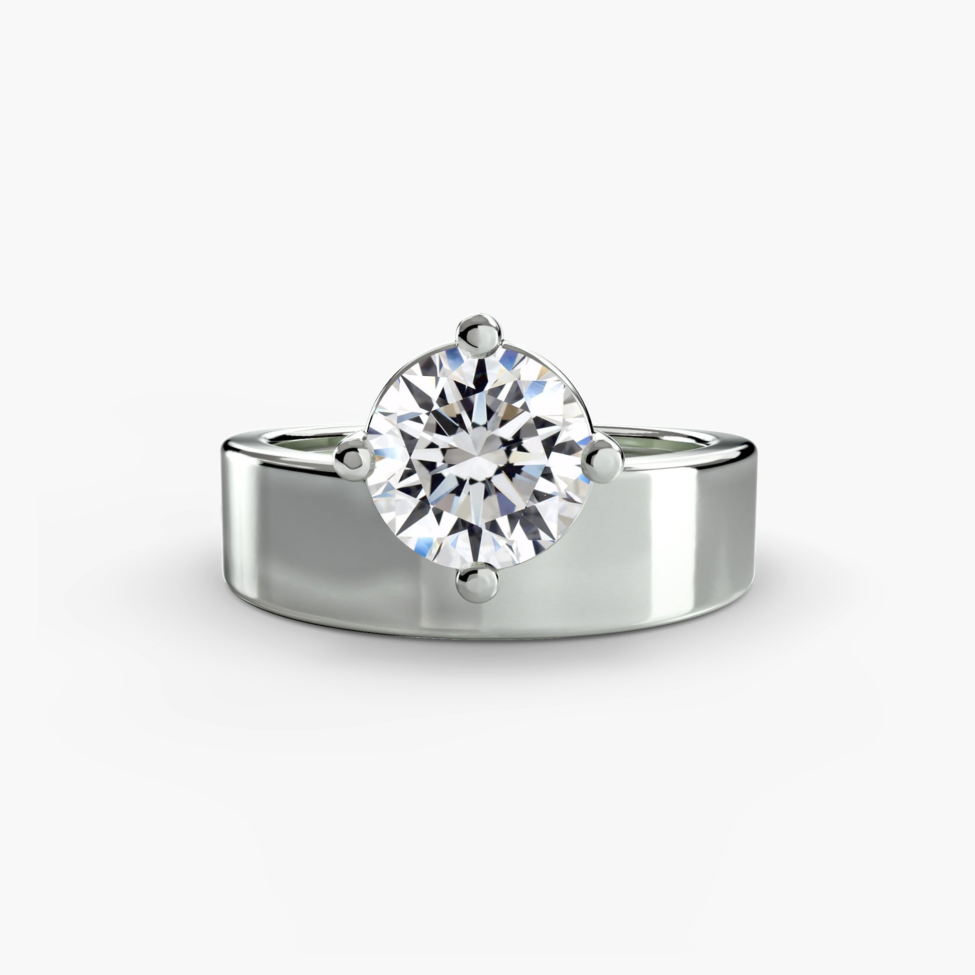 Wide Band Solitaire Fantasilvia Jewelry