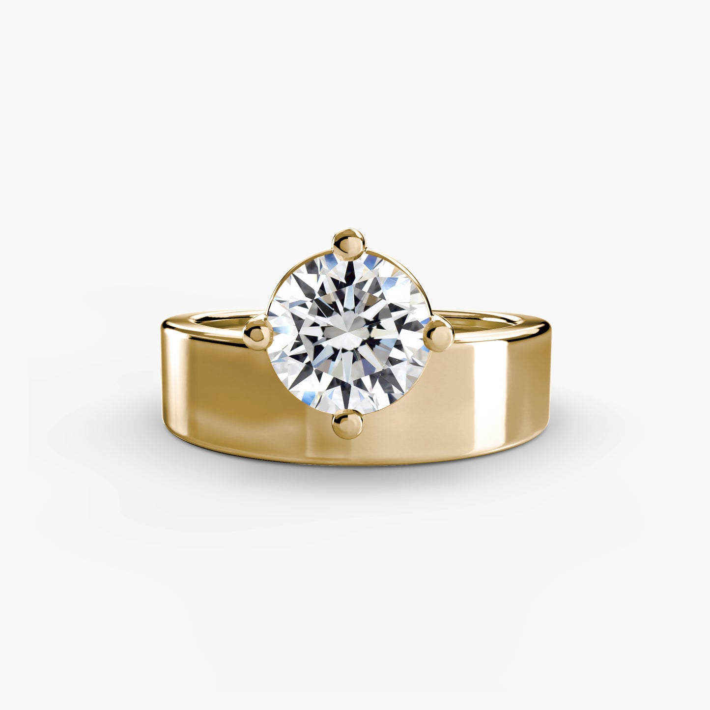 Wide Band Solitaire Fantasilvia Jewelry