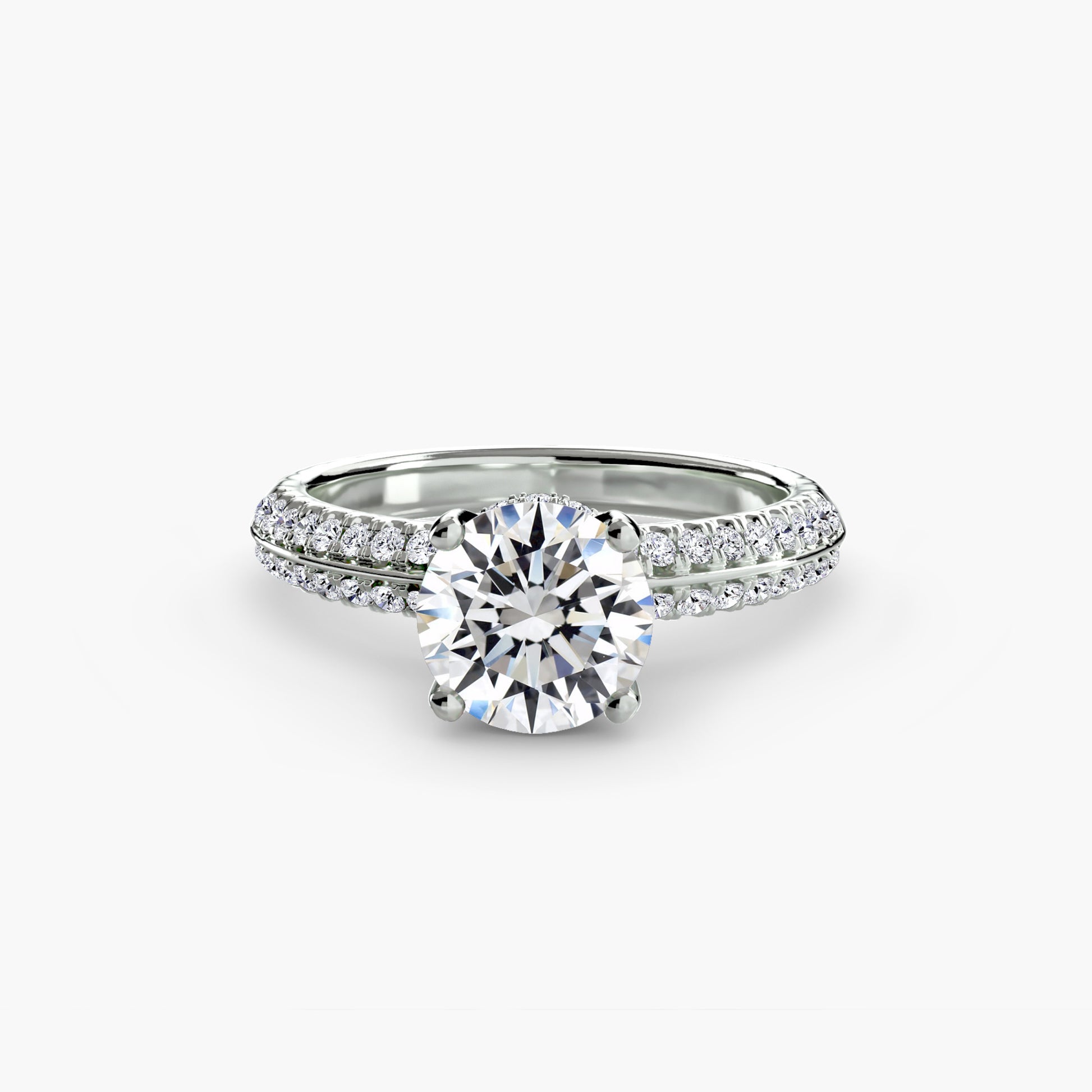 Solitaire with Pavé Fantasilvia Jewelry