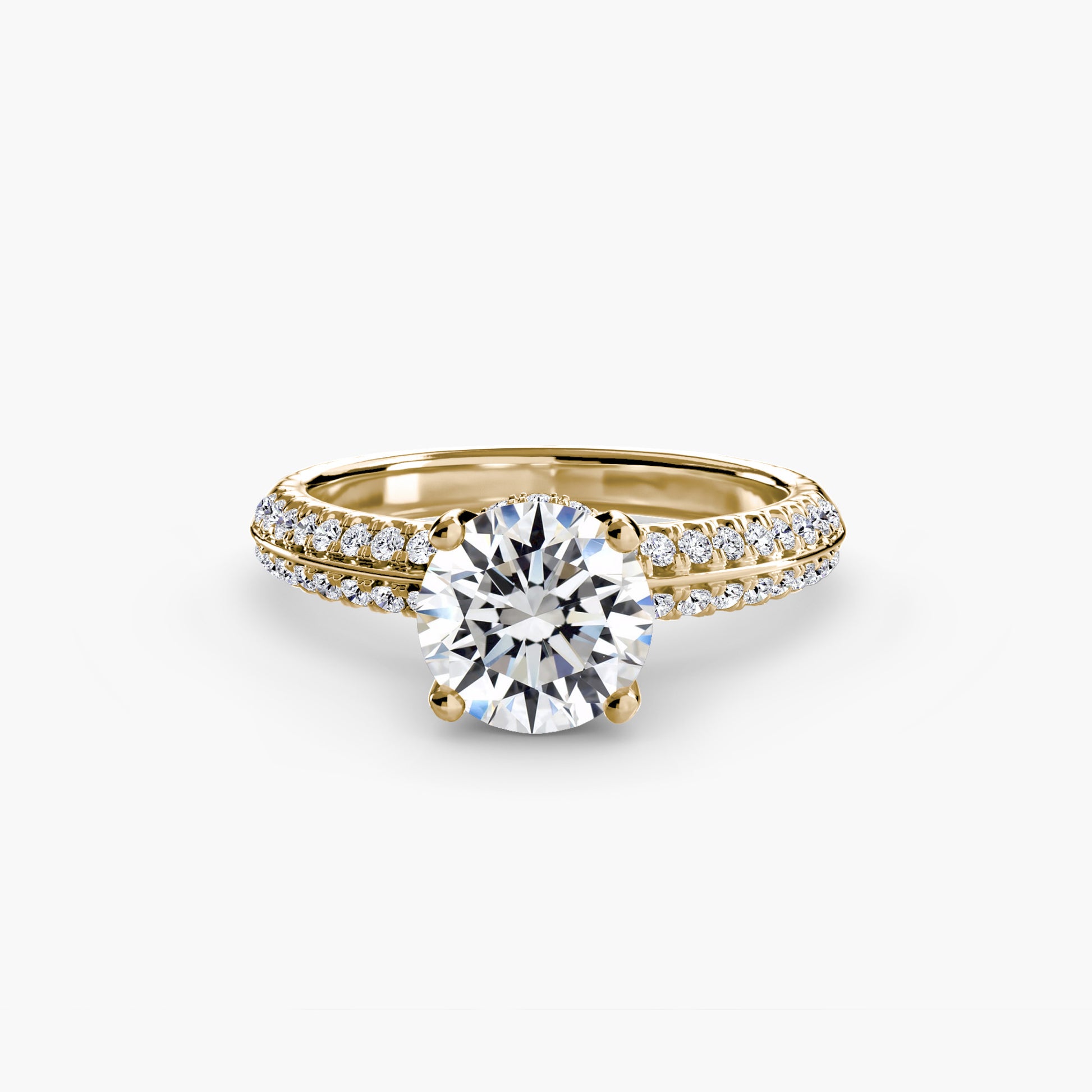 Solitaire with Pavé Fantasilvia Jewelry