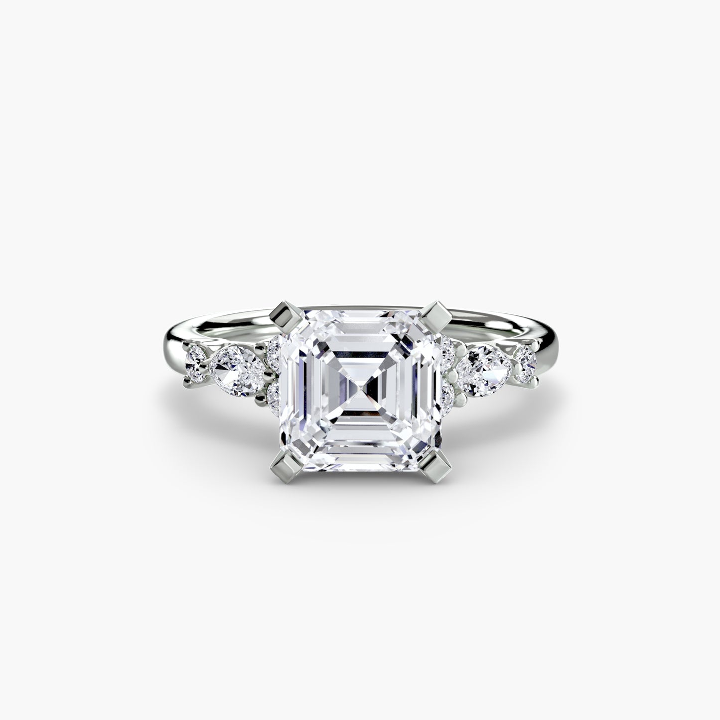 The Floral Accent Solitaire Fantasilvia Jewelry