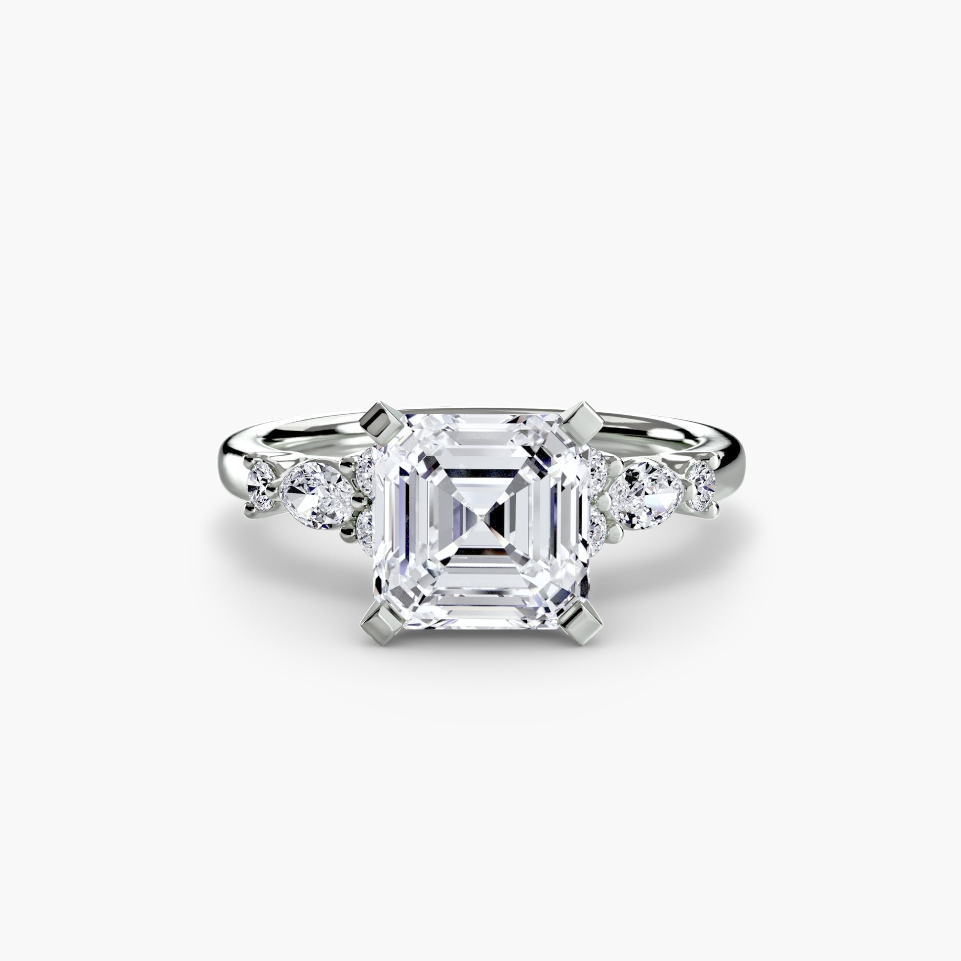 The Floral Accent Solitaire Fantasilvia Jewelry
