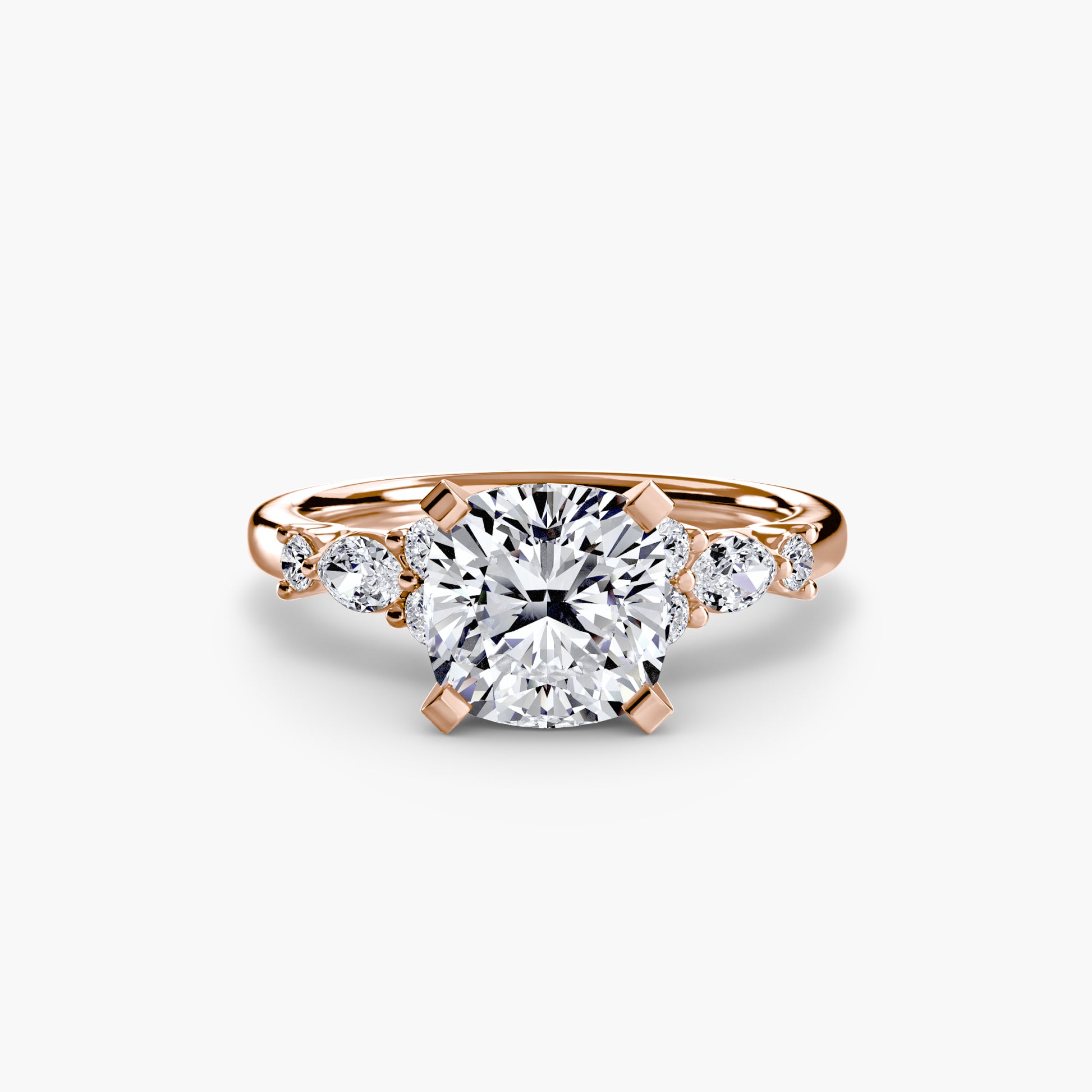The Floral Accent Solitaire Fantasilvia Jewelry
