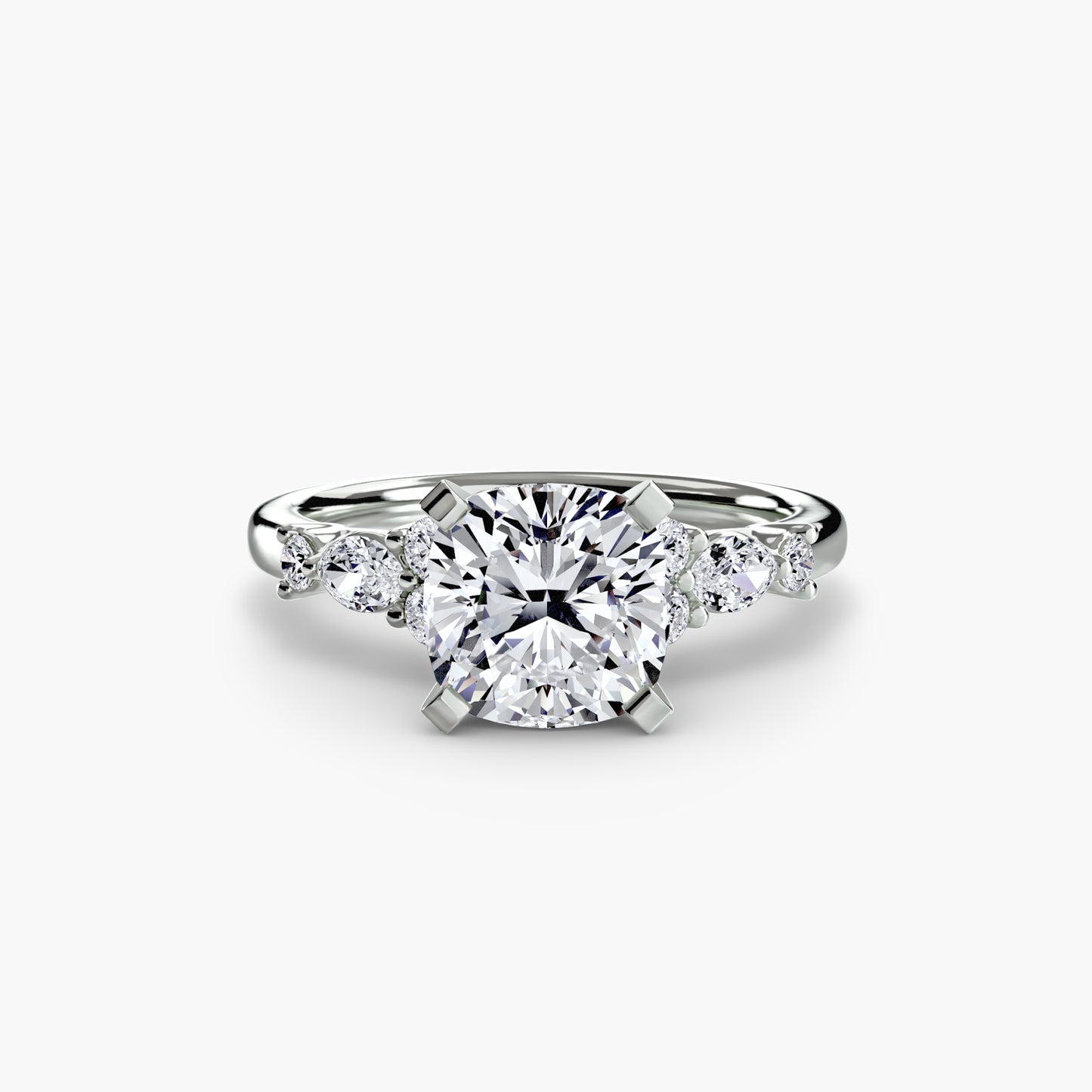 The Floral Accent Solitaire Fantasilvia Jewelry