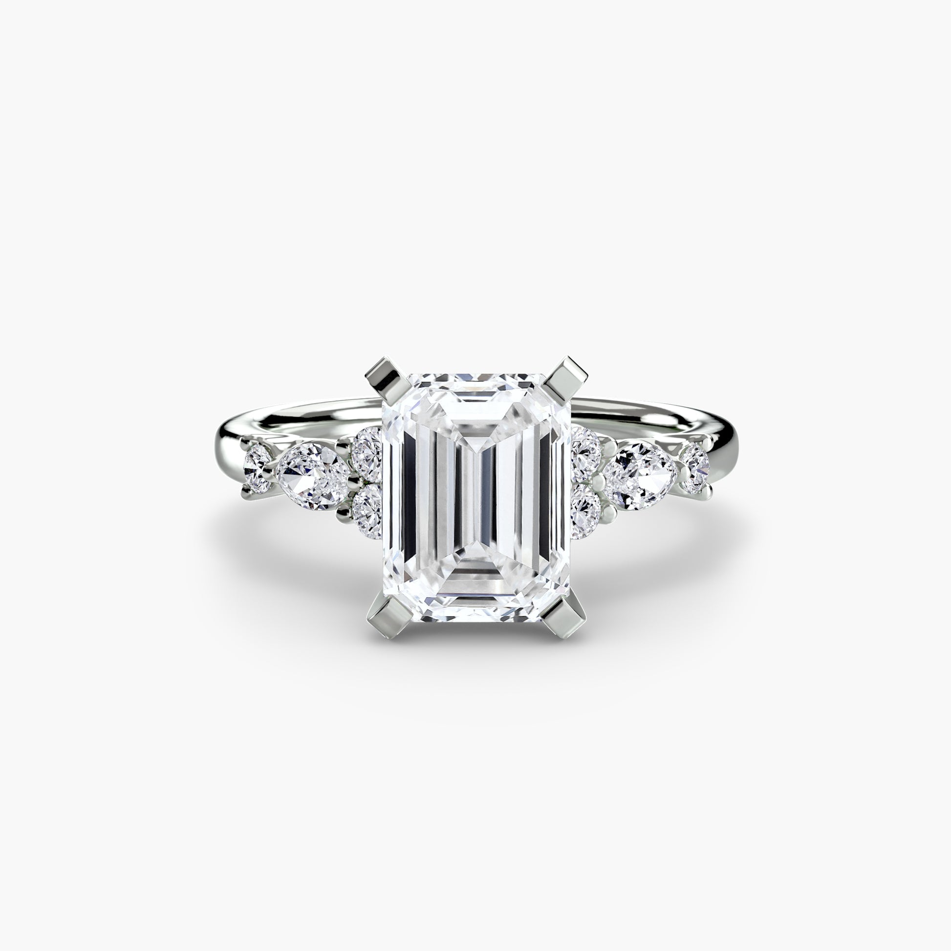 The Floral Accent Solitaire Fantasilvia Jewelry