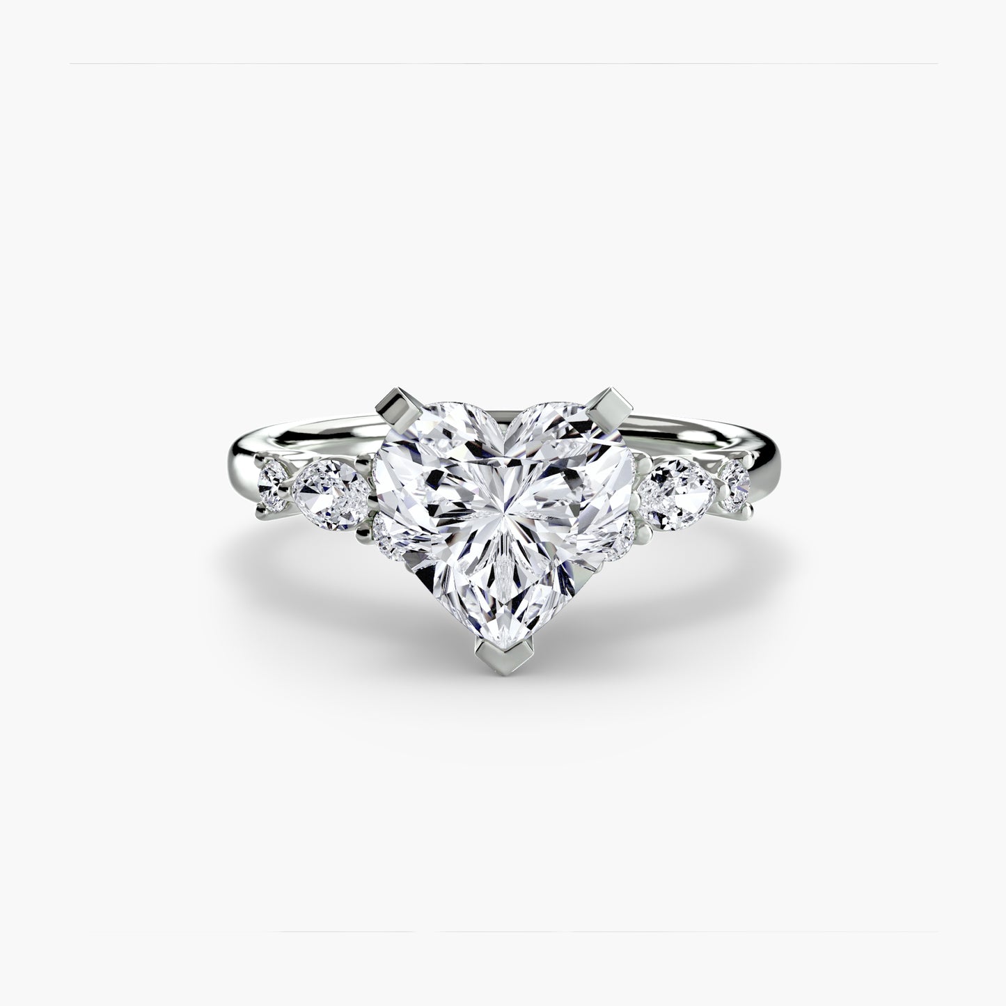 The Floral Accent Solitaire Fantasilvia Jewelry