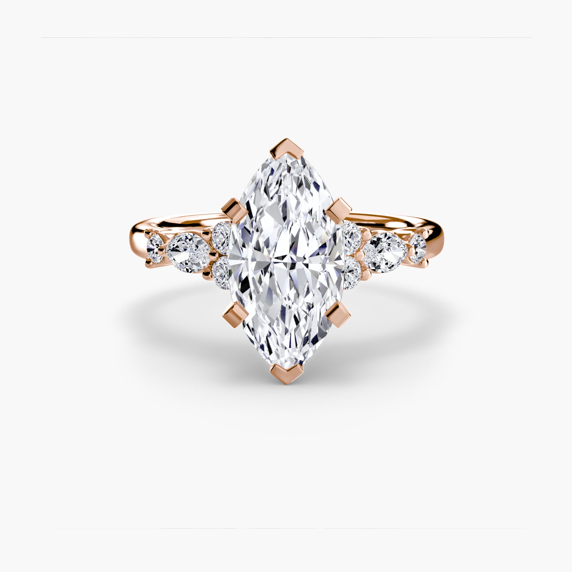 The Floral Accent Solitaire Fantasilvia Jewelry