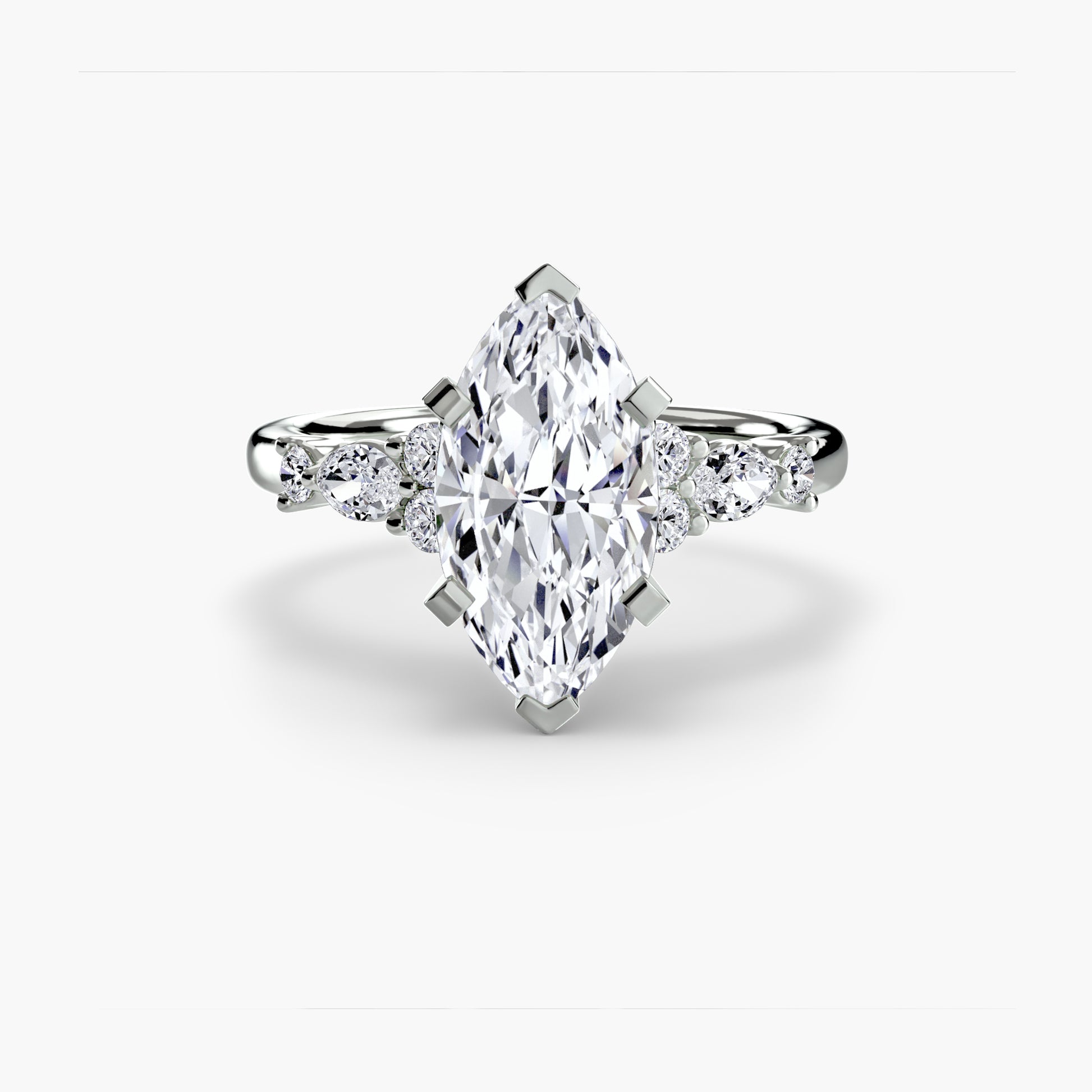 The Floral Accent Solitaire Fantasilvia Jewelry