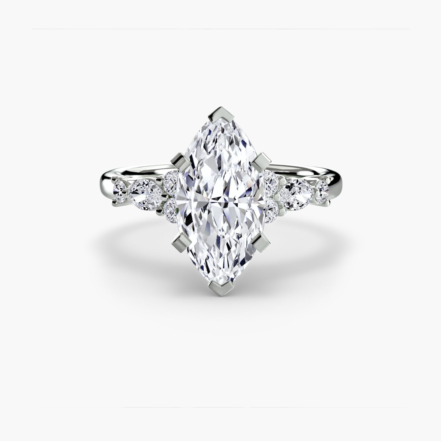 The Floral Accent Solitaire Fantasilvia Jewelry