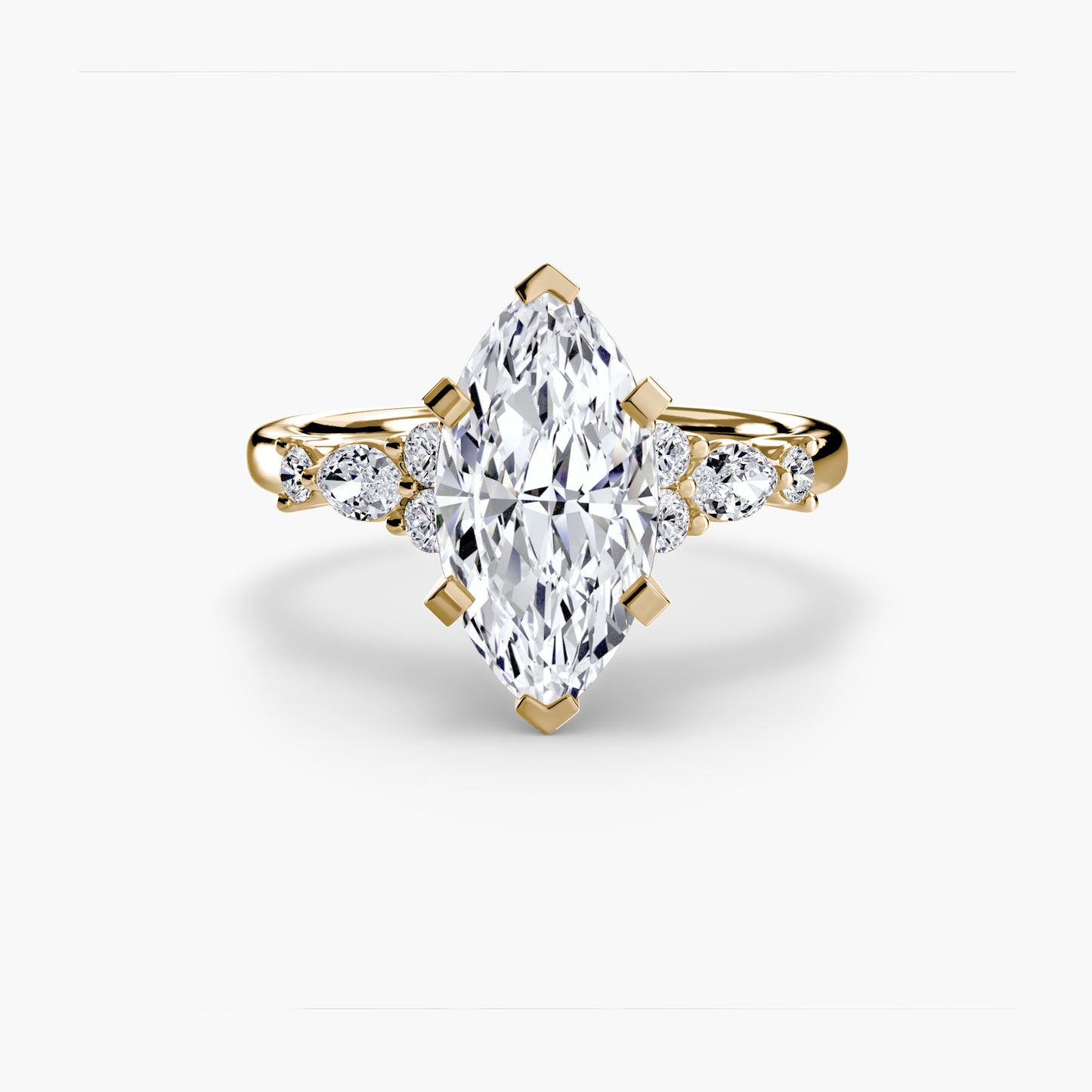 The Floral Accent Solitaire Fantasilvia Jewelry