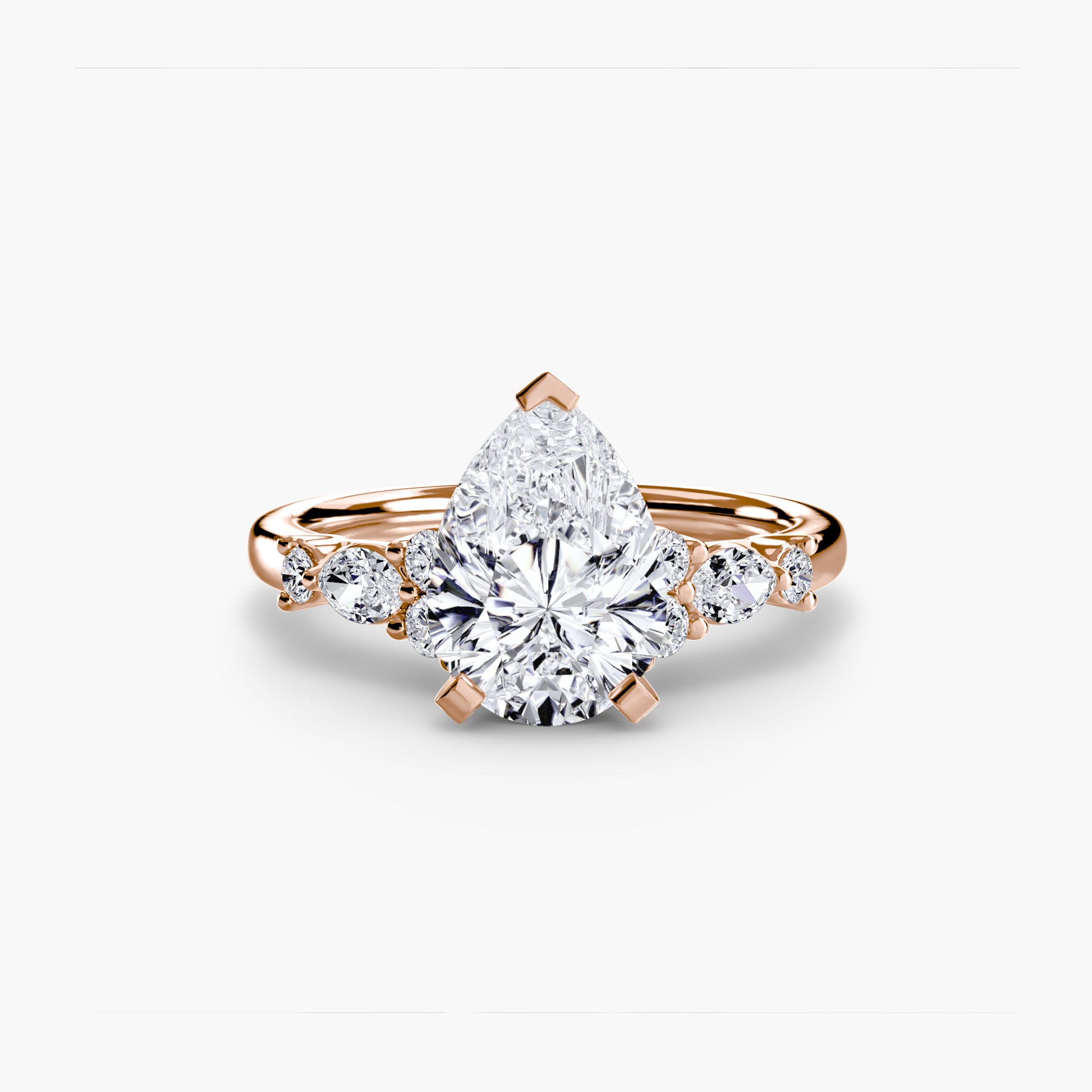 The Floral Accent Solitaire Fantasilvia Jewelry