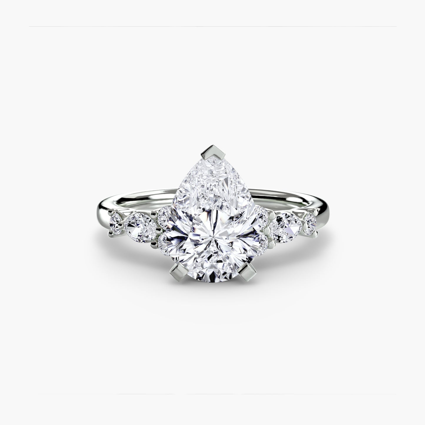 The Floral Accent Solitaire Fantasilvia Jewelry