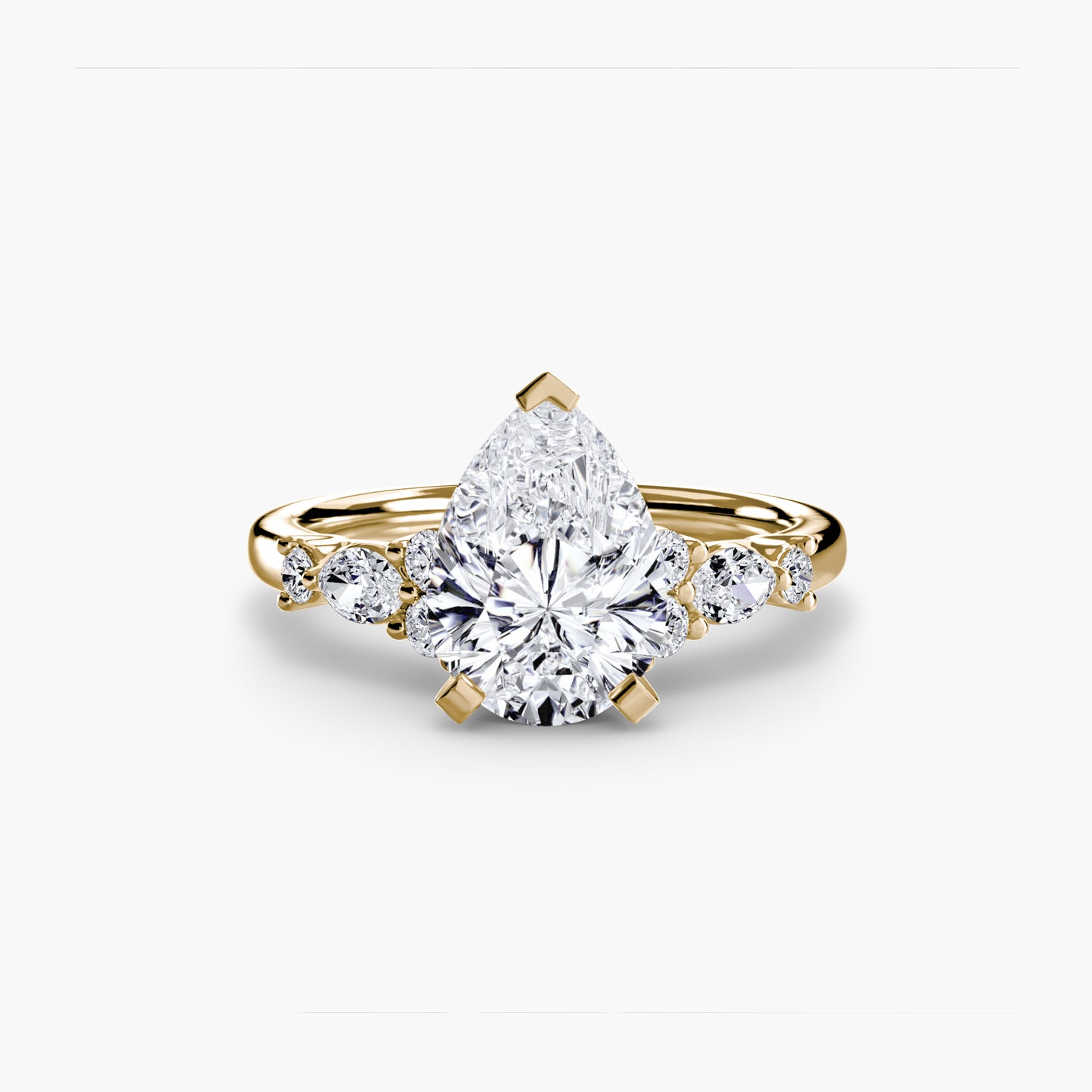 The Floral Accent Solitaire Fantasilvia Jewelry