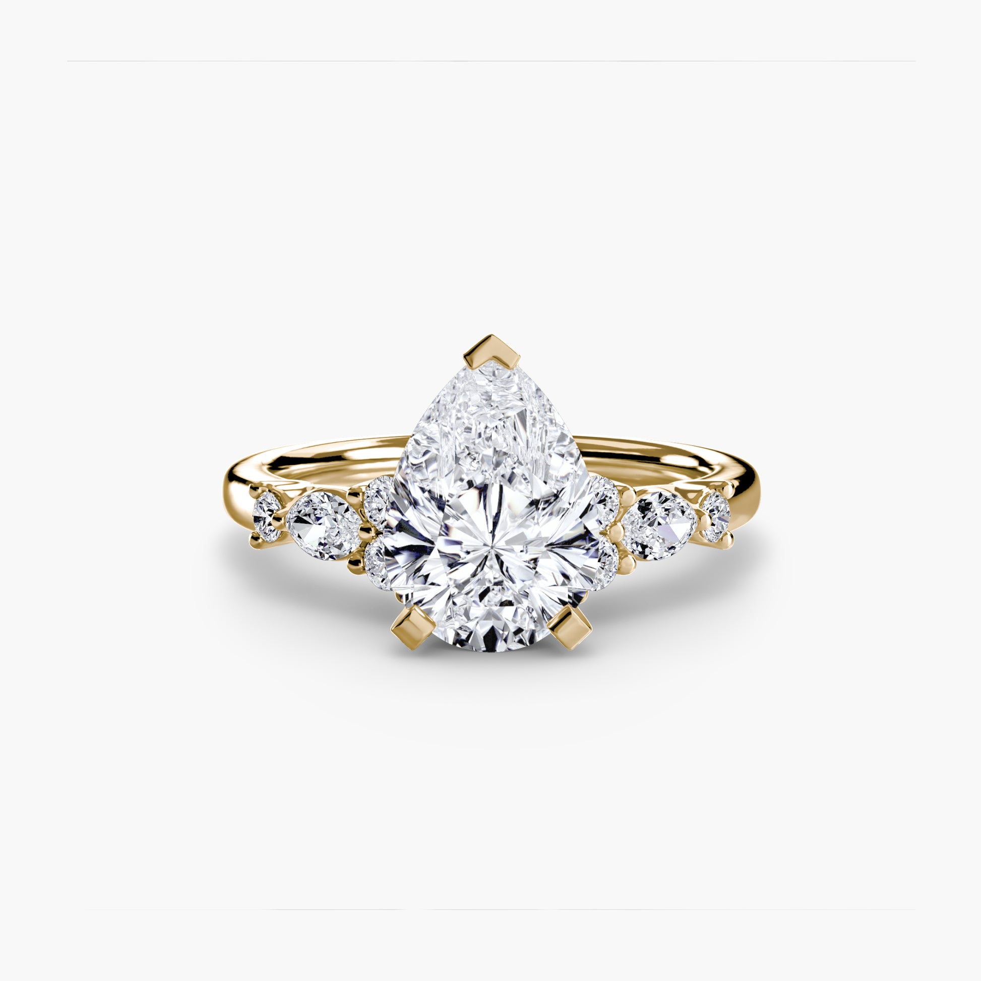 The Floral Accent Solitaire Fantasilvia Jewelry