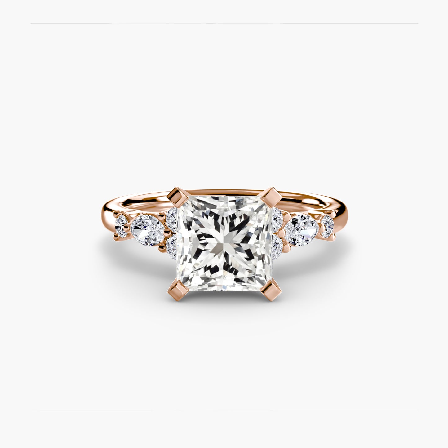 The Floral Accent Solitaire Fantasilvia Jewelry