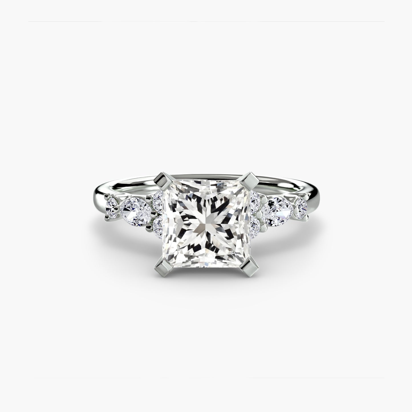 The Floral Accent Solitaire Fantasilvia Jewelry